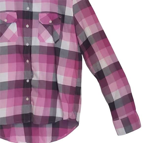 Aeropostale Pink & Purple Plaid Shirt - Picture 3 of 14